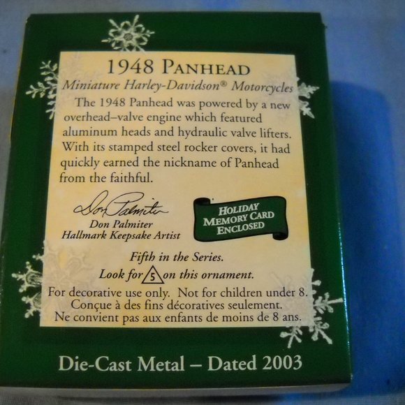 Vintage 2003 Hallmark Mini Ornament Harley-Davidson -1948 Panhead Motorcycle, #5 - Picture 6 of 7